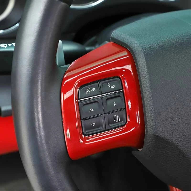 Red ABS Steering Wheel Trim Cover for Dodge Challenger (2009-2014)