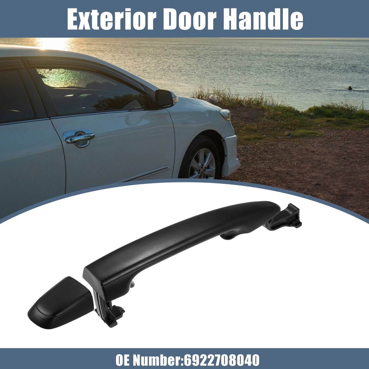 Rear Exterior Door Handle for Toyota Sienna (2004-2010) Black