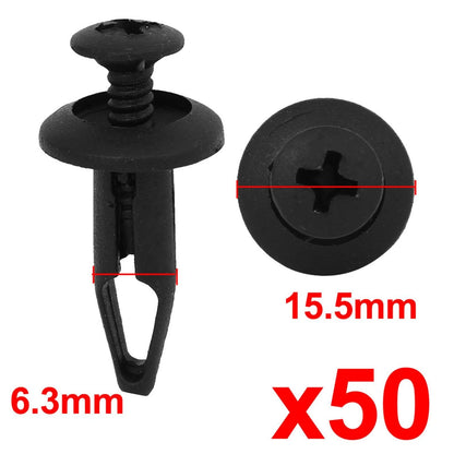 50 Pcs Plastic Push Rivet Fasteners for Ford Bumper Clips
