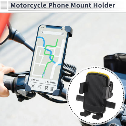 Motorcycle Phone Mount Holder for Handlebar Mount 4.7-7.2 Phones Black Yellow
