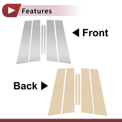 6 Pcs / Door Pillar Window Trim Chrome Silver Tone for Buick Lacrosse (2010–2016)