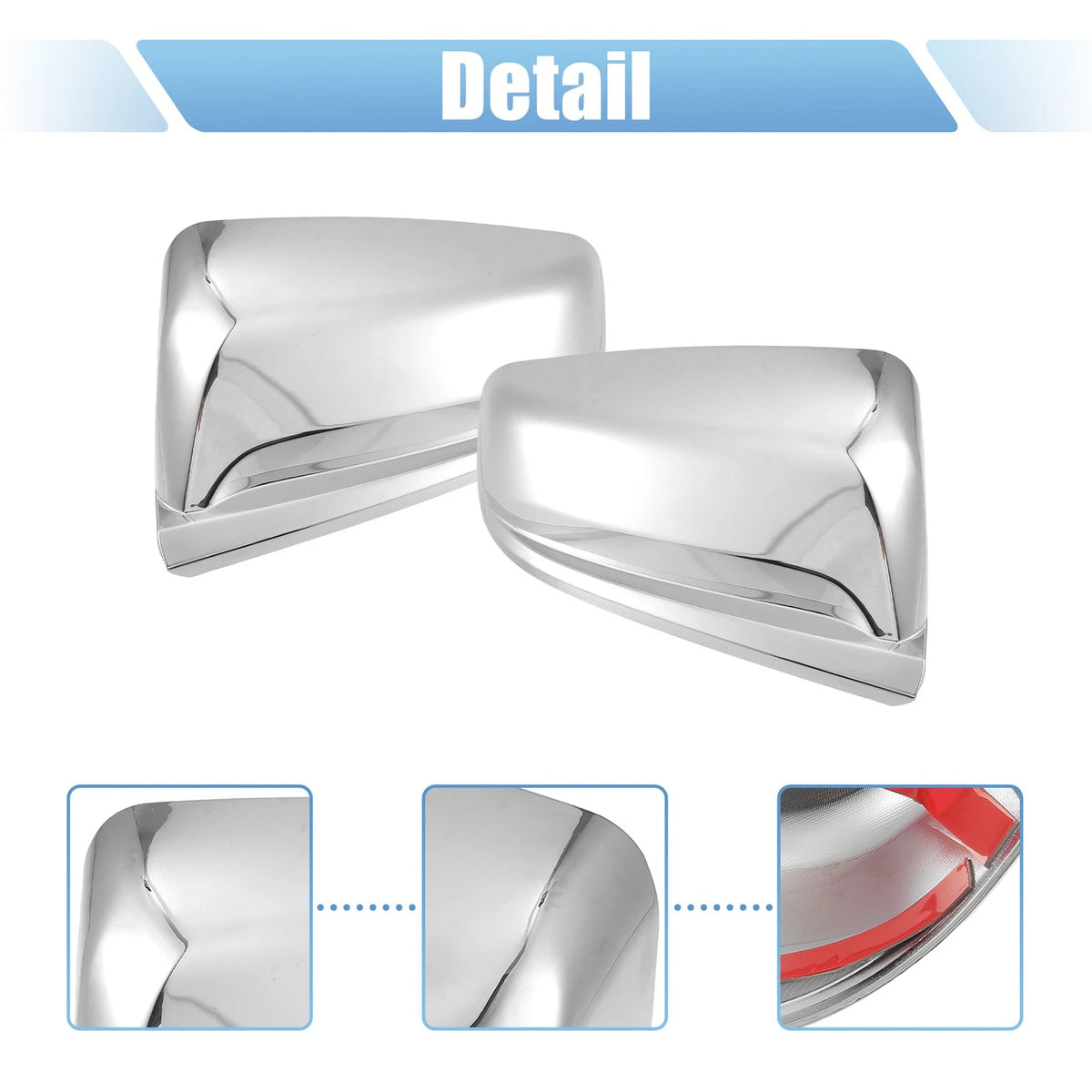 1 Pair Chrome Plated Top Half Mirror Cover for Chevrolet Malibu