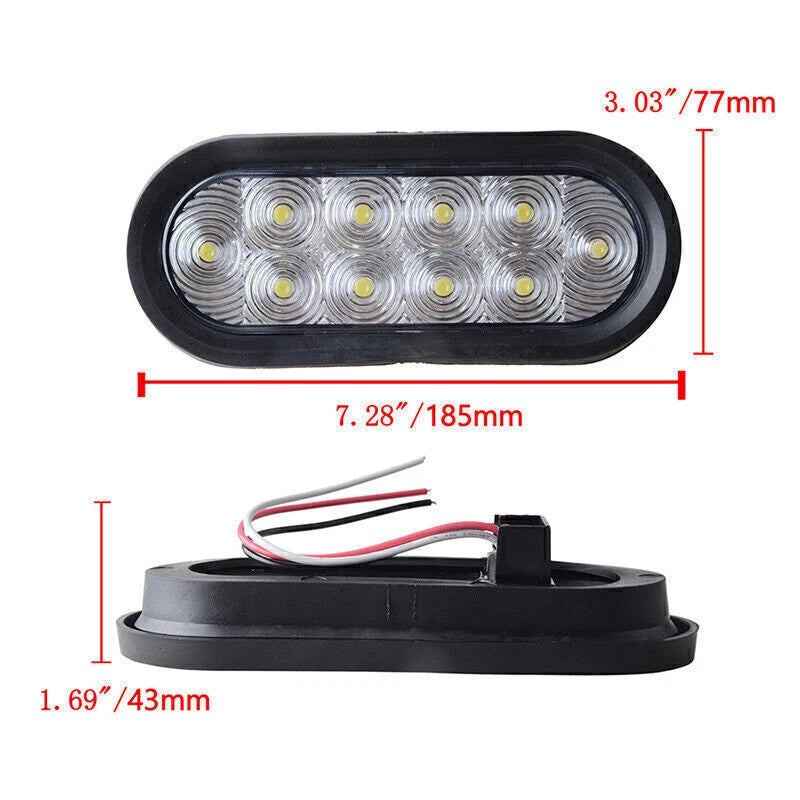 2 x 7" Oval LED Stop Turn Tail Lights for Trailer Truck ( Specified)