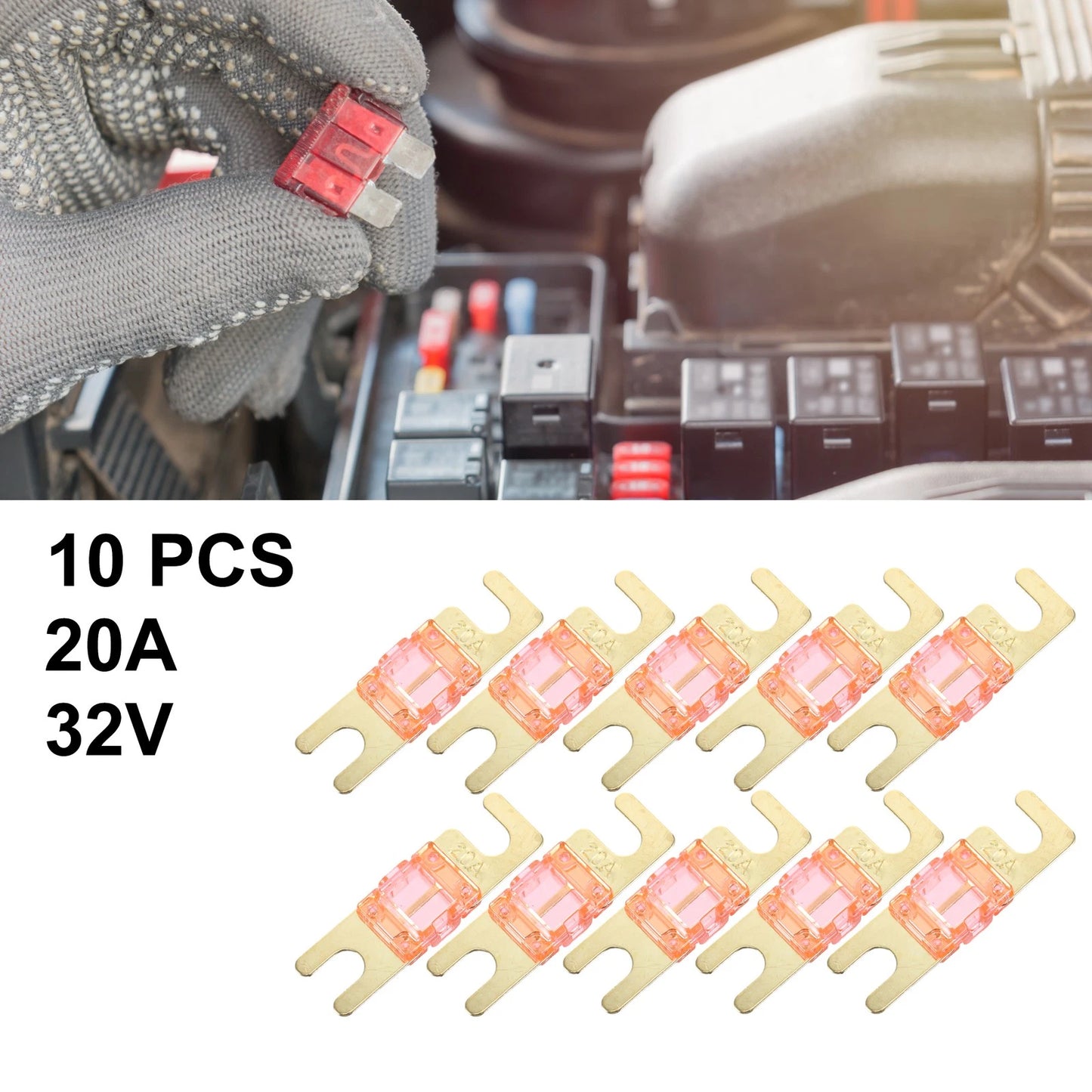 10 x 20A AFS Mini ANL Fuses for Car Truck Motorcycle Boat Audio
