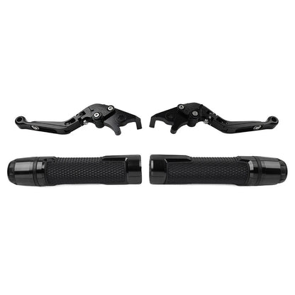 Black Extendable Brake Clutch Lever Grip Set for BMW R1200GS R1250GS (2013-2023)