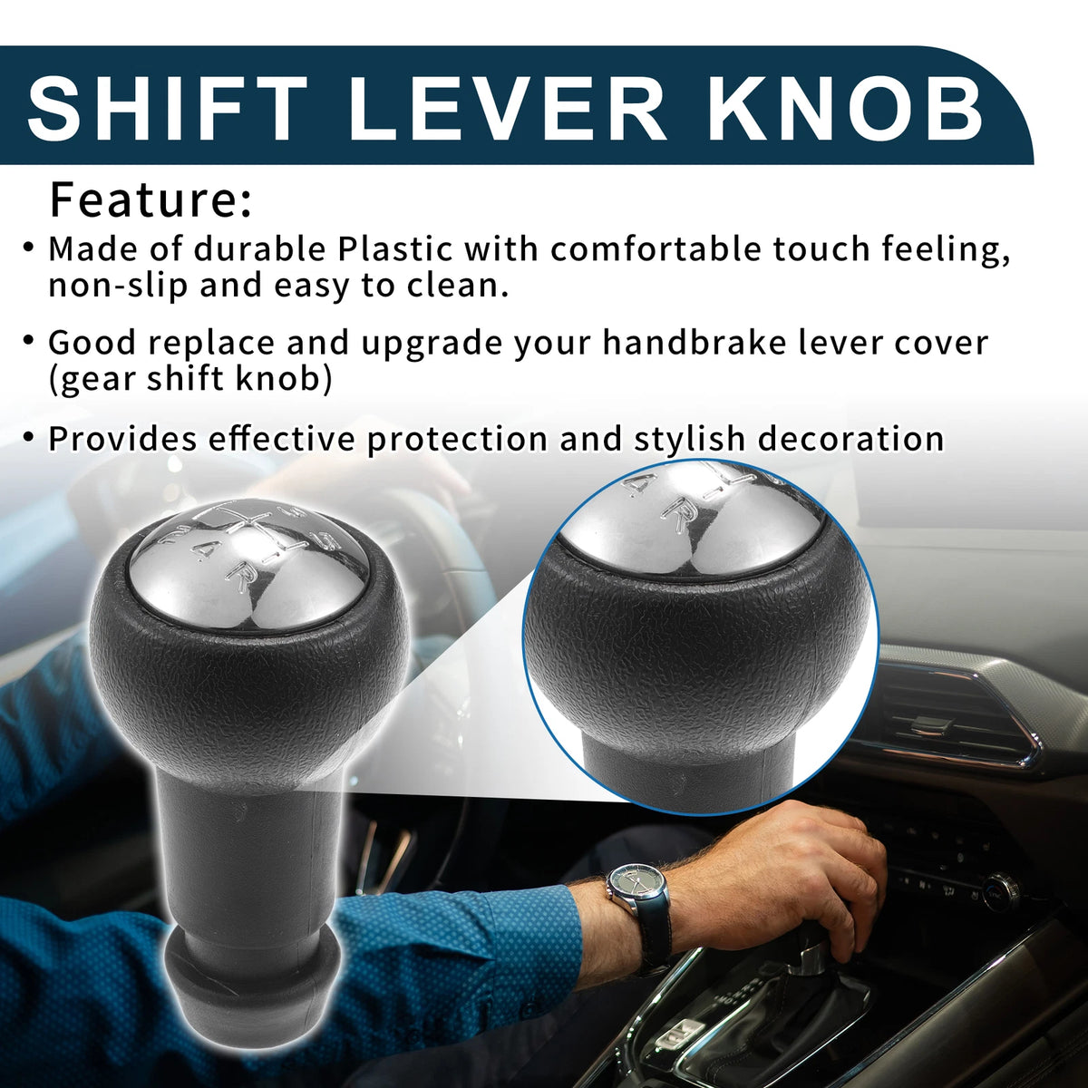 5 Speed Manual Gear Shifter Knob for Citroen C3 (2003-2022) Black Chrome