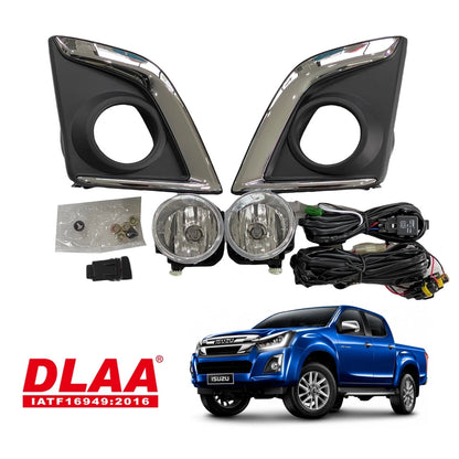 Fog Lamp Spot Light Kit for Isuzu D-Max 2016-2020 Chrome Cover H16 19W