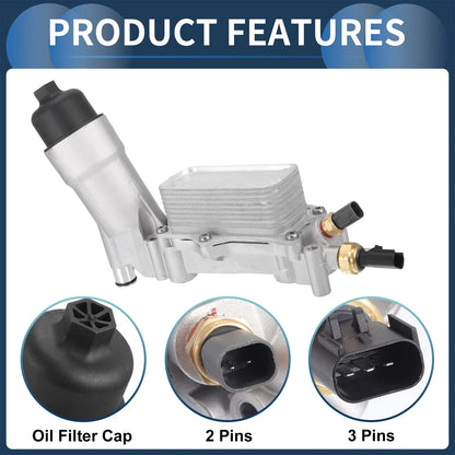 Oil Cooler Filter Housing Set with Gaskets for Chrysler 200 (2011-2017)