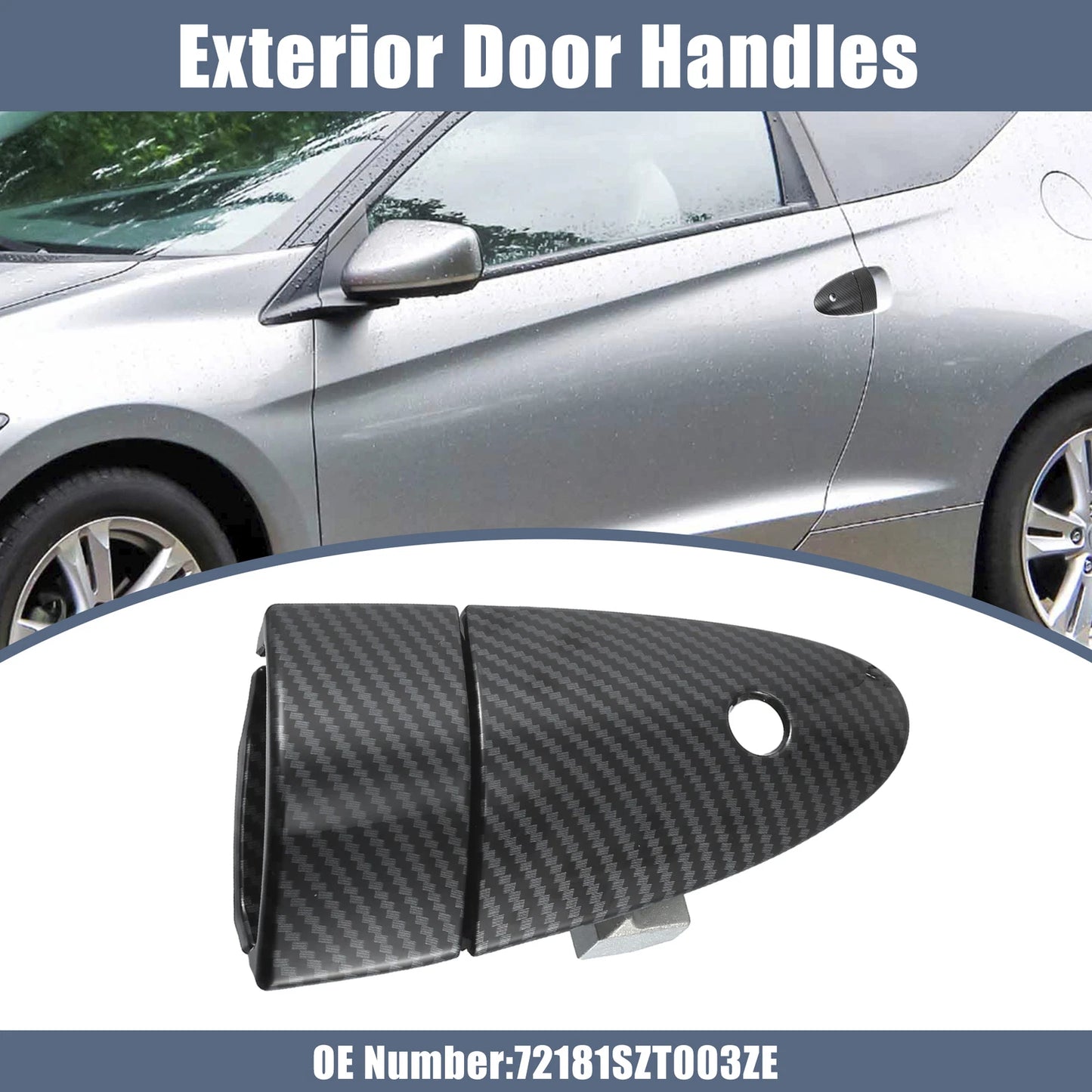 Front Left Door Handle Carbon Fiber for Honda CR-Z (2011-2016)