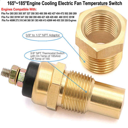 Electric Fan Thermostat Switch for Car Engine Cooling - Hexagonal Nut