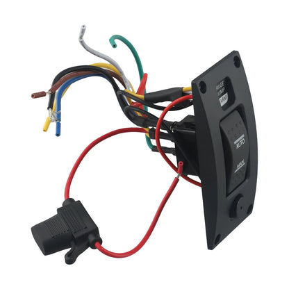 Switch Panel Bilge Curved Shaped Plastic IP66 ON-OFF-ON Waterproof 20A Fuse