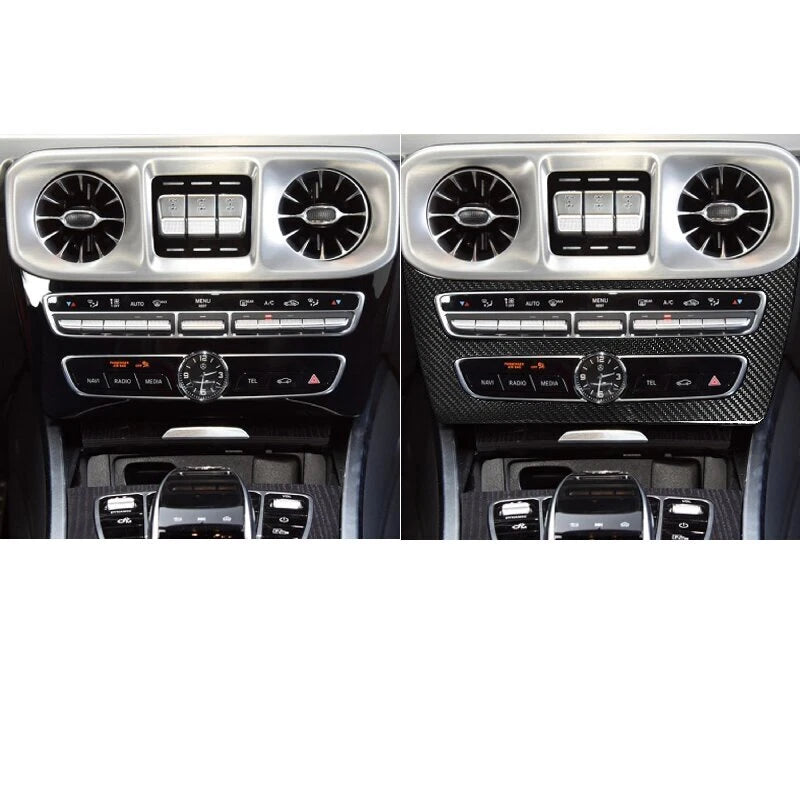 100% Carbon Center Console CD Panel Cover Trim for Benz G500 G63 W464 2019-2023
