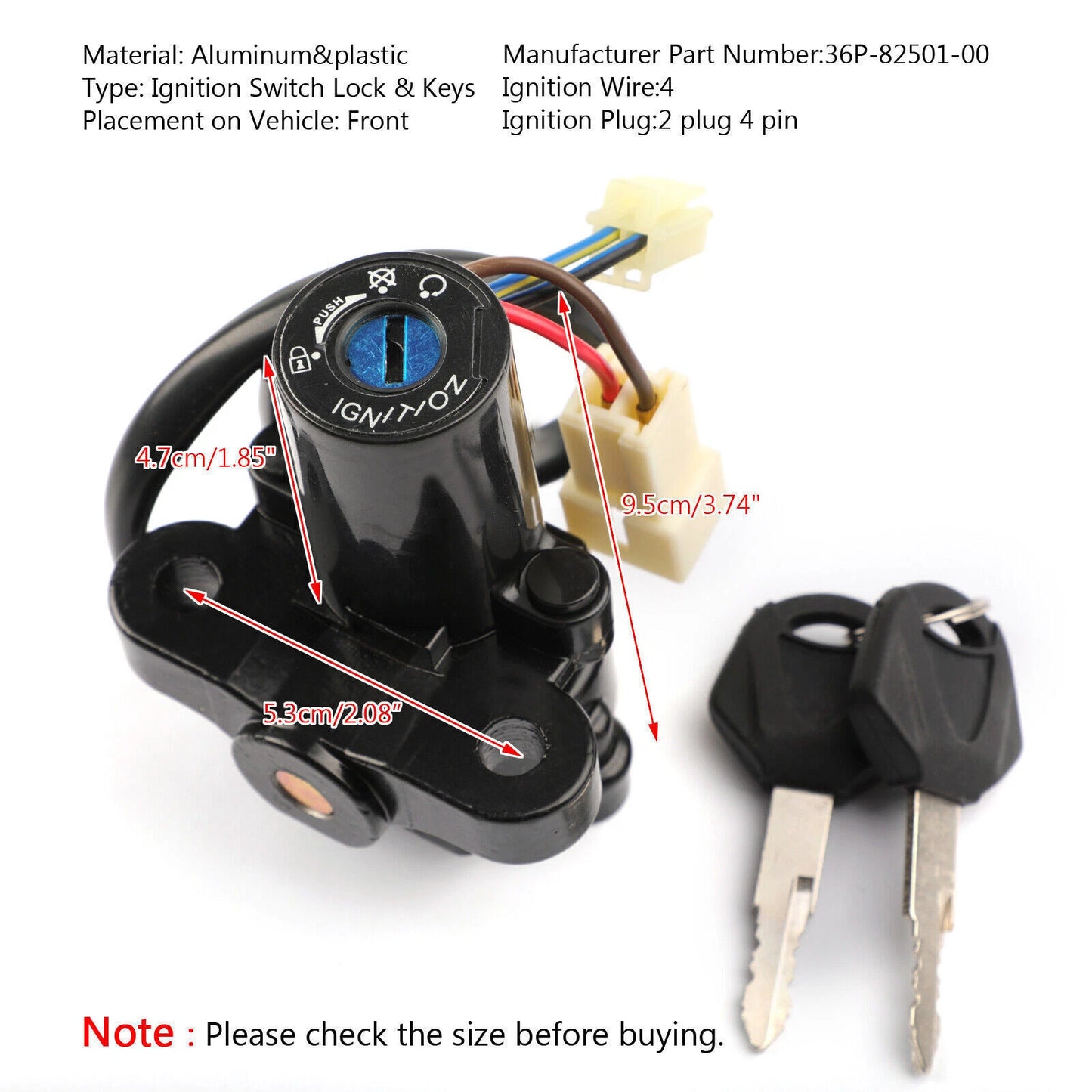 Ignition Lock Cylinder for Yamaha YZF R1 R6 MT-01 FJ09 FZ09 XT660 FZ6R (2000-2023)