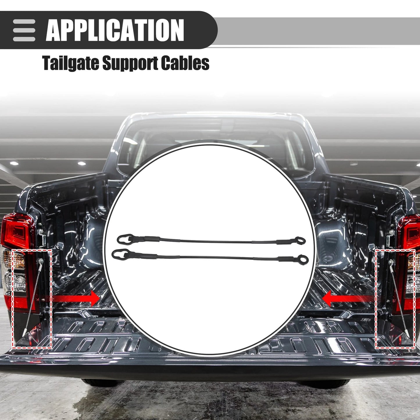 2 x Tailgate Support Cables for Toyota Tundra (2000–2006)
