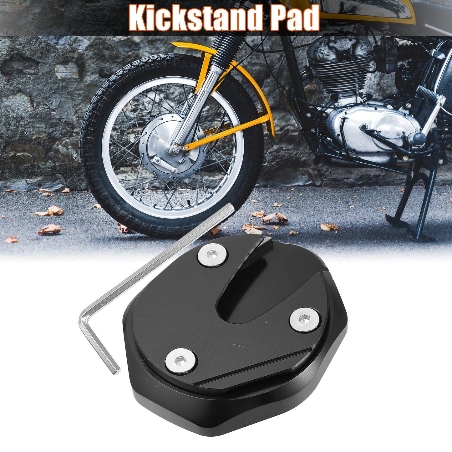 Kickstand Extension Side Stand Support Pad Set Black for Honda DAX (2023)
