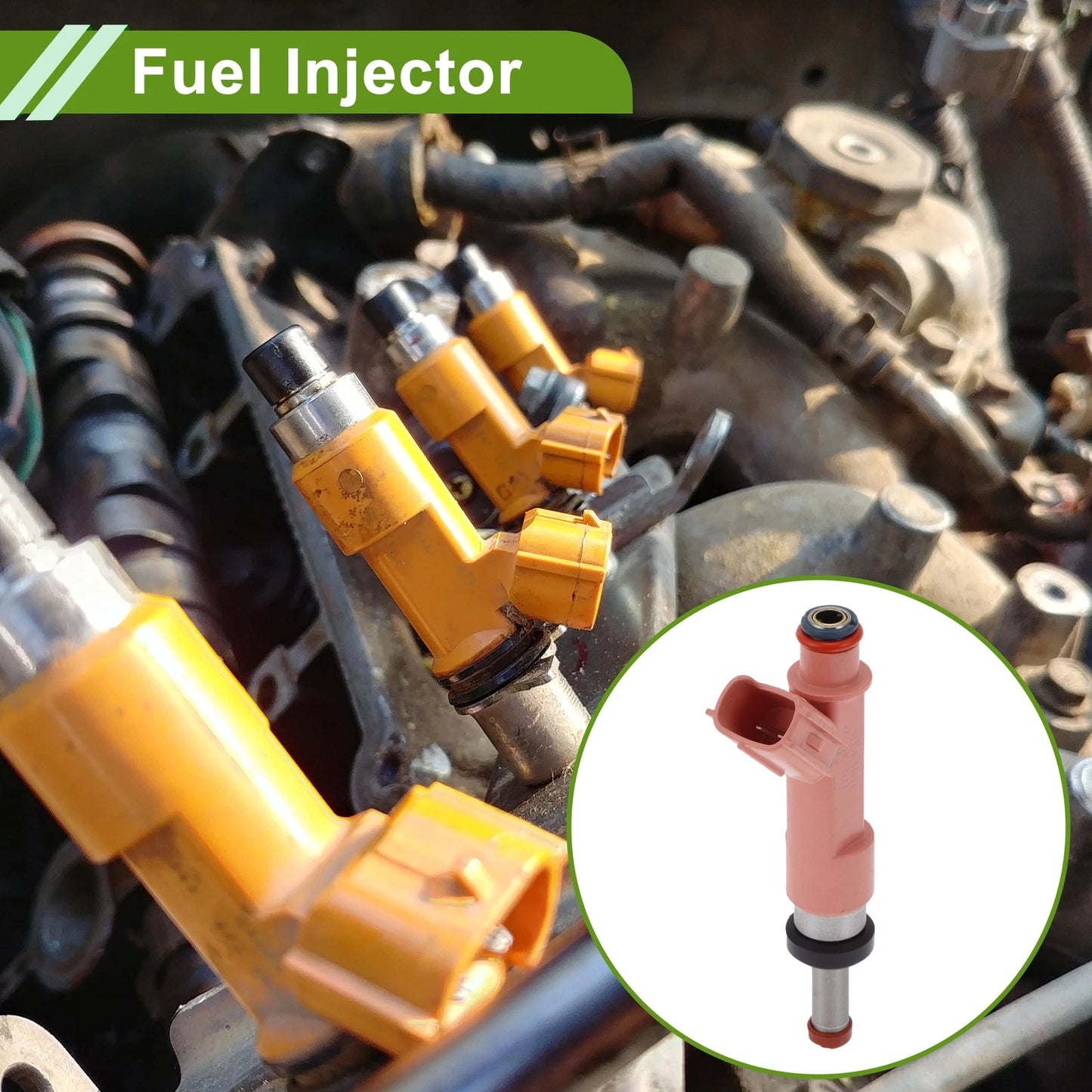 Fuel Injector 1 x Pink Silver Tone for Toyota Corolla (2009-2013)