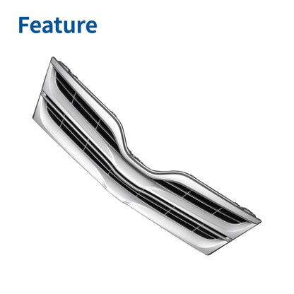 Front Upper Bumper Grille for Toyota Venza 2013-2015 LE Chrome Silver Tone