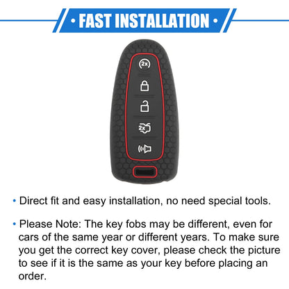 5 Button Smart Remote Key Shell for Ford CMAX 2013-2018 Silicone Black