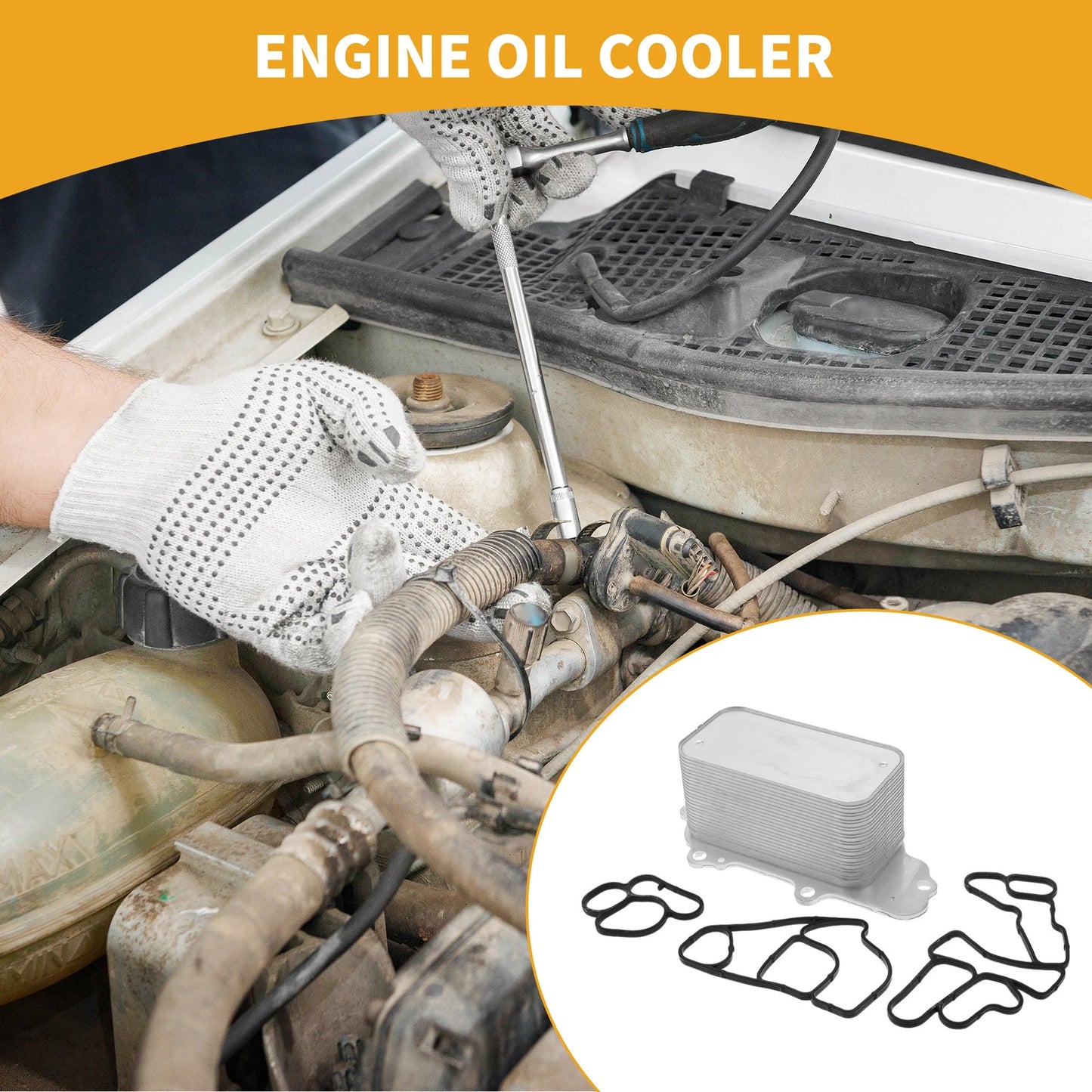 Engine Oil Cooler with O-rings for Jeep Grand Cherokee (2011-2020)