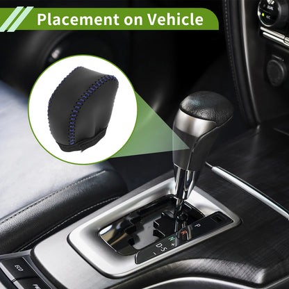 Lexus NX250 Gear Shift Knob Cover 2 x Black Blue Faux Leather (2022-2023)