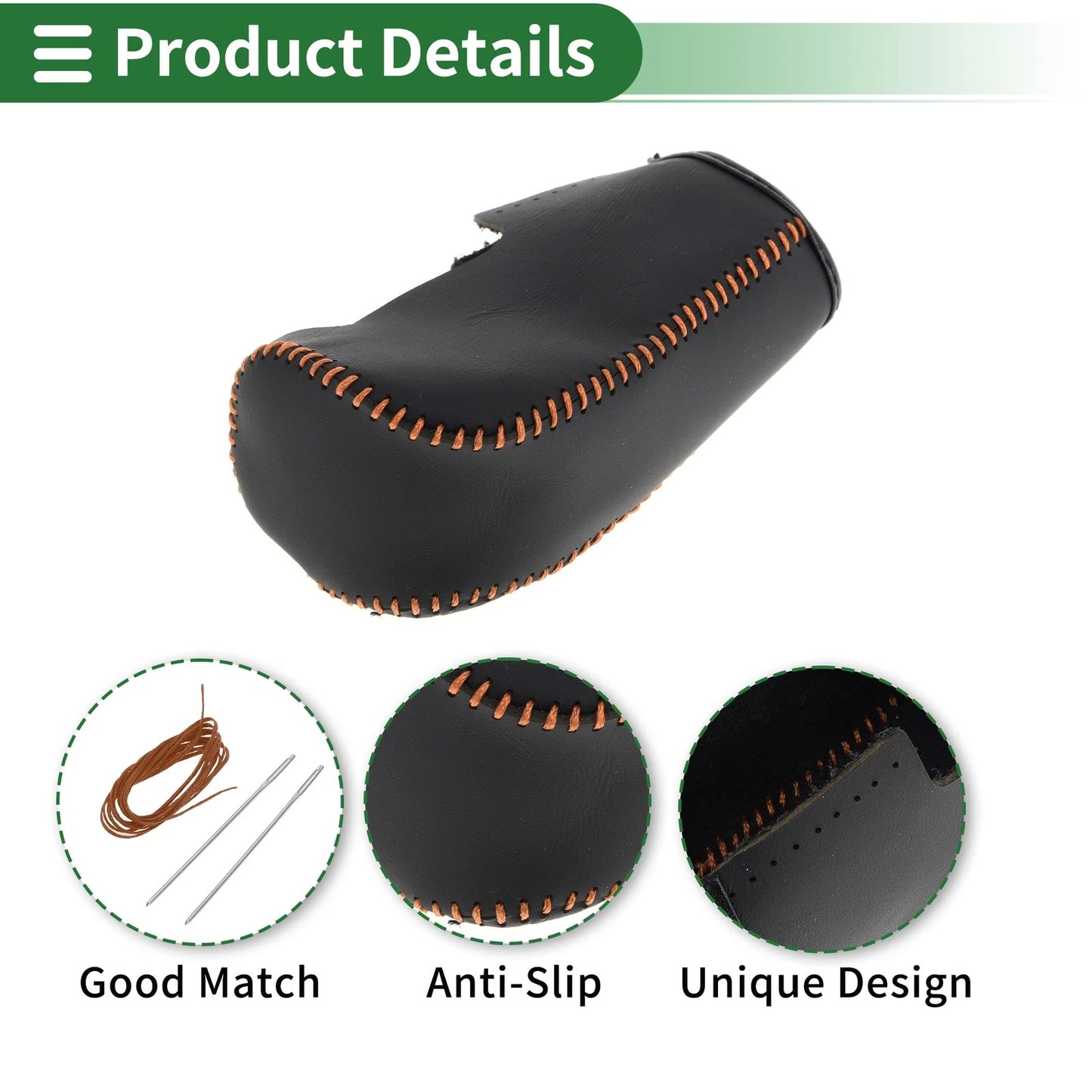 Car Gear Shift Knob Cover 1 Pc for Volvo S80 (2007-2012) Black Brown Faux Leather