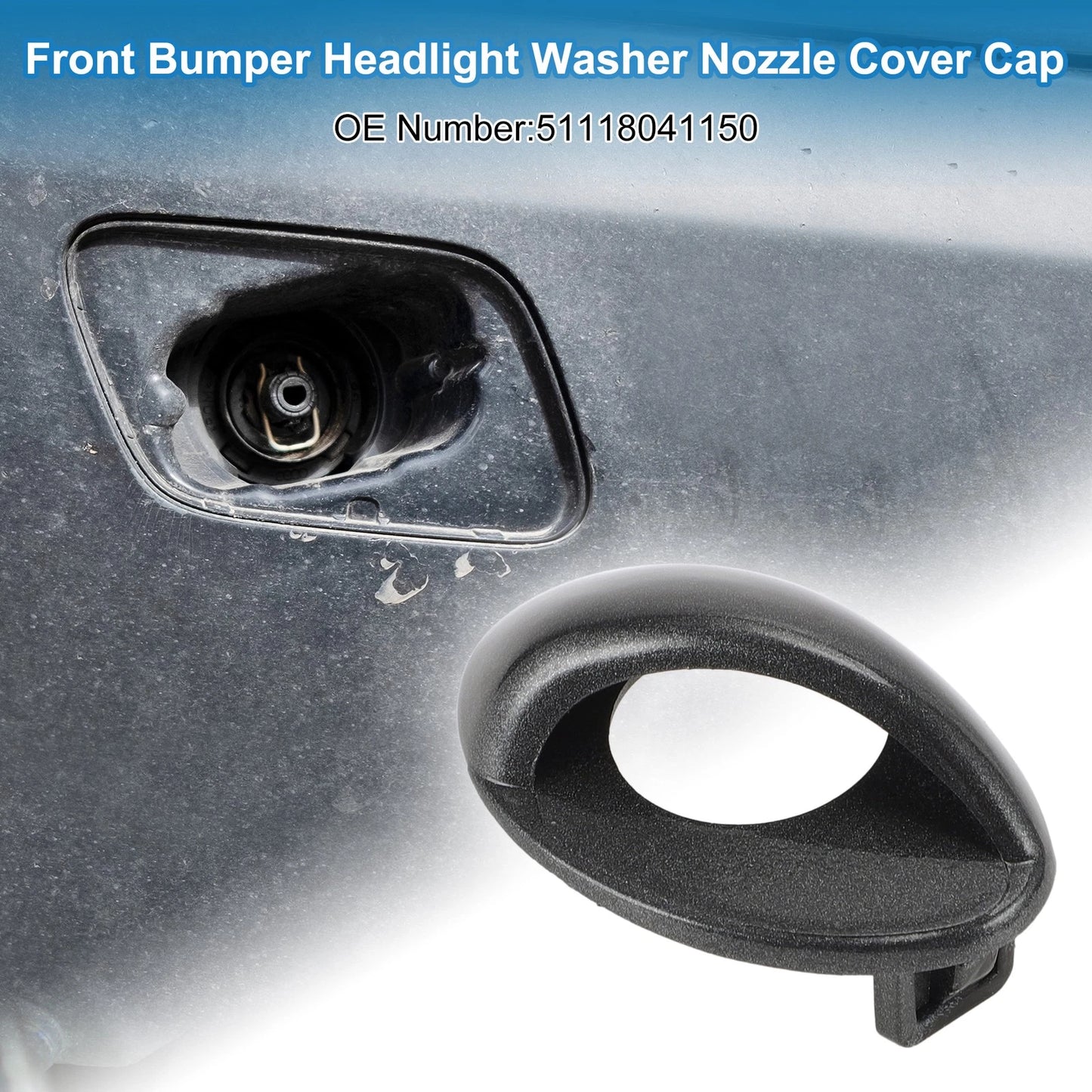 Front Bumper Headlight Washer Nozzle Cover Cap for BMW M3 (2008-2013) Gray