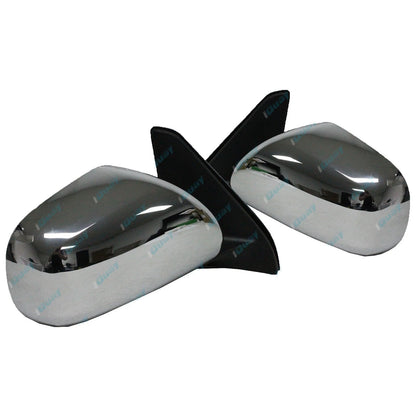 LH+RH Chrome Electric Mirrors for Toyota Landcruiser Prado 120 Series '02-'09