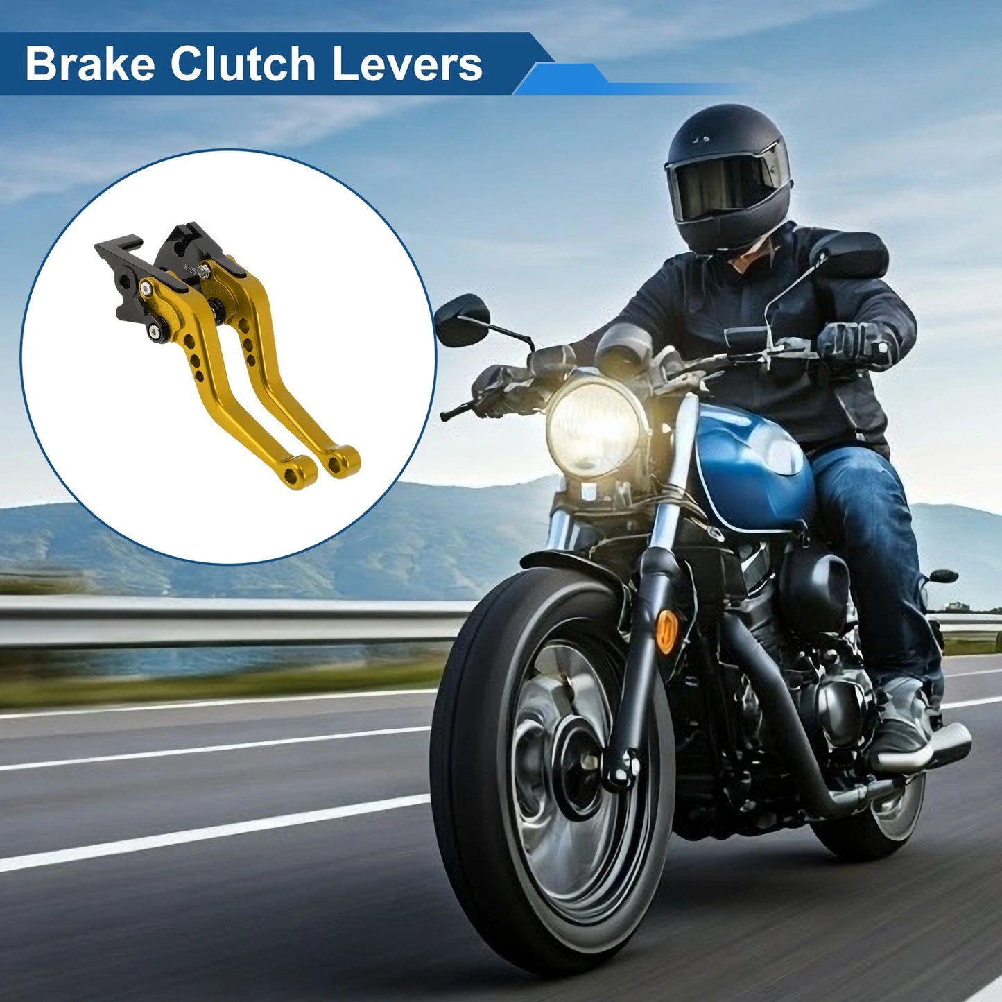 2x Adjustable Short Brake Clutch Levers for Kawasaki Ninja 300/Z300 (2013–2017)