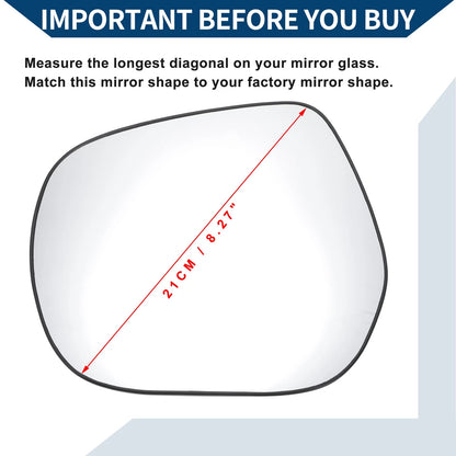 Heated Left Side Mirror Glass for Lexus LX GX (2010-2020)