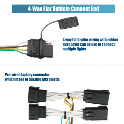 4 Pin Trailer Towing Wiring Harness Kit for Jeep Wrangler JL Gladiator (2018-2023)