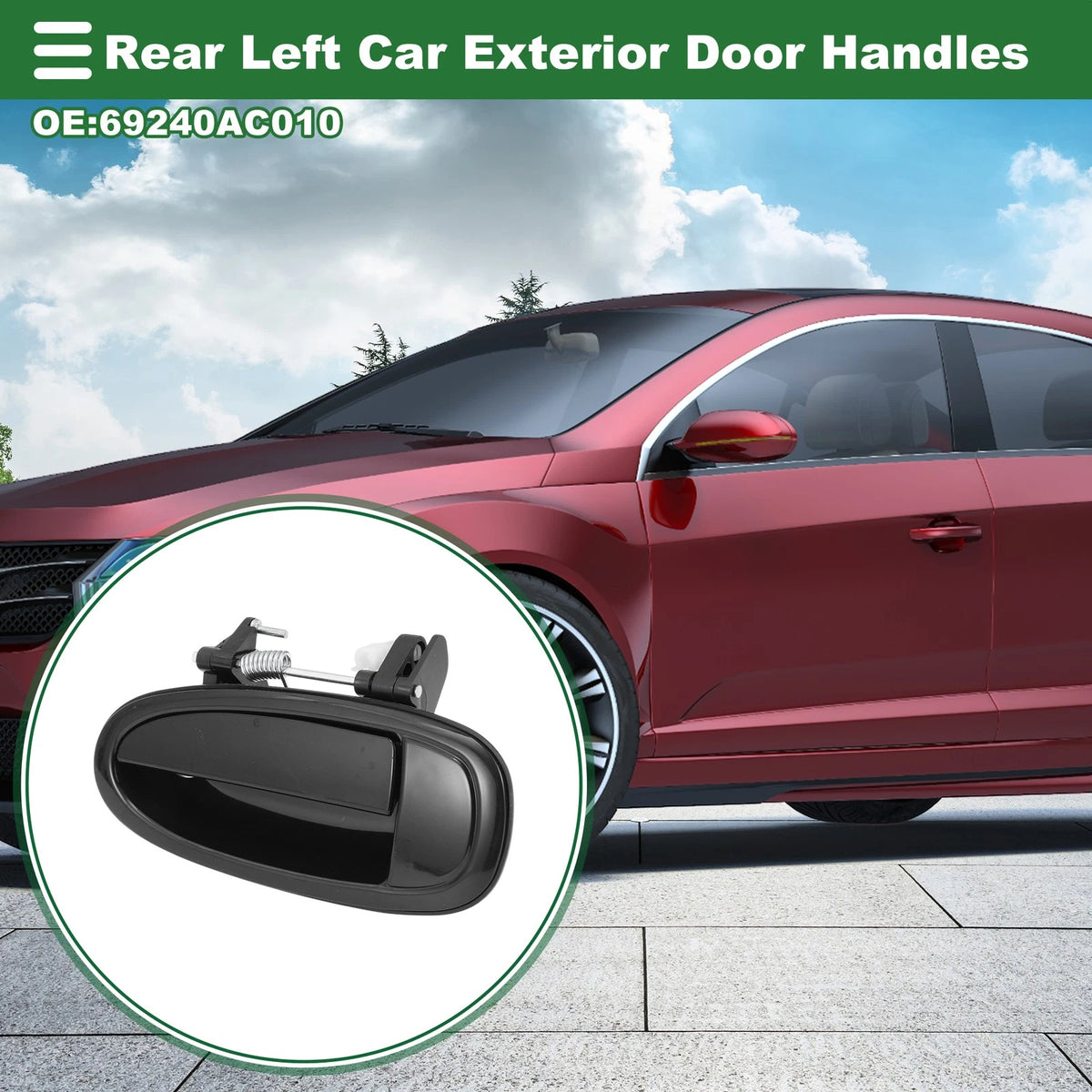 Rear Left Exterior Door Handle for Toyota Avalon (1995-1999) Black