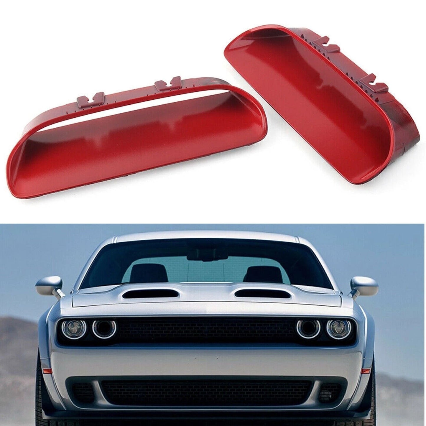 2 x Front Side Bonnet Bezels Covers for Dodge Challenger (2019-2020)