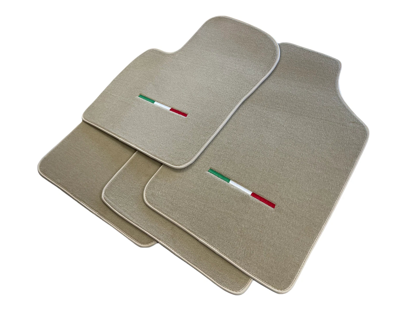 Beige Tailored Floor Mats for Fiat 500 (2008-2019) - AutoWin Premium Brand