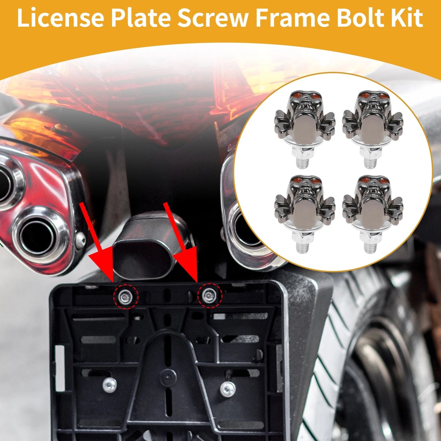 M6 38mm 4x License Plate Screws Cover for Universal Motorcycle