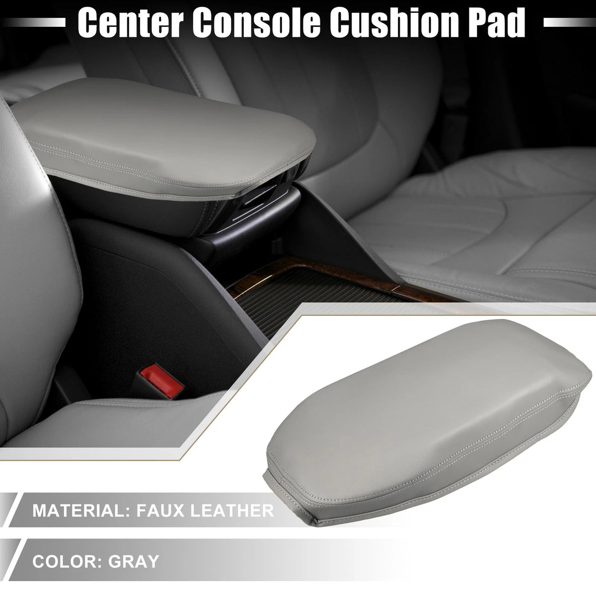 Center Console Armrest Cushion Soft Pad Cover Gray for Toyota RAV4 (2019–2023)