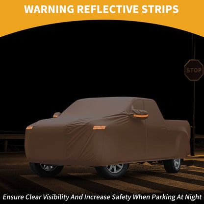Waterproof Car Cover for Toyota Tundra (All Weather, Orange, Zipper)