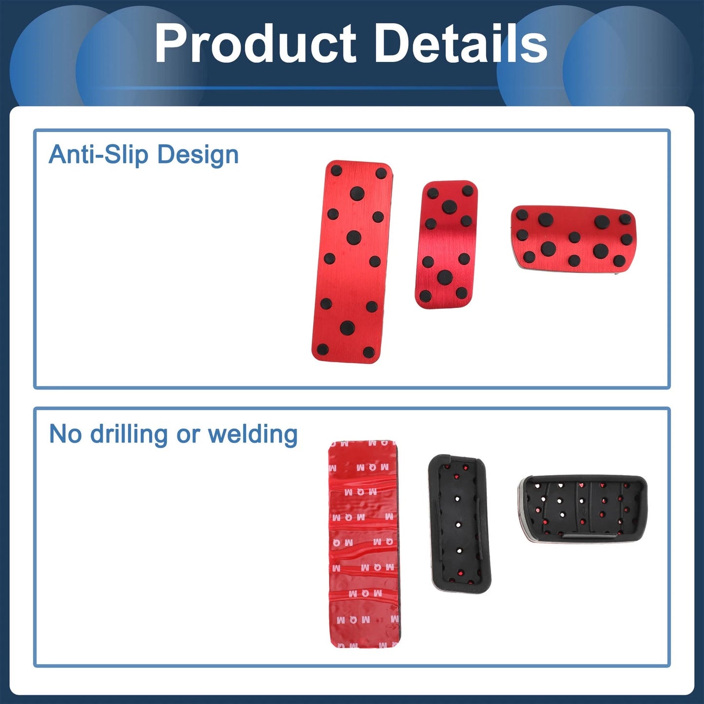 3 x Automatic Foot Accelerator Pedal Covers for Subaru Forester (2003-2005)