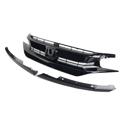 Front Upper Bumper Mesh Grille for Honda Civic Coupe Sedan (2016-2018)