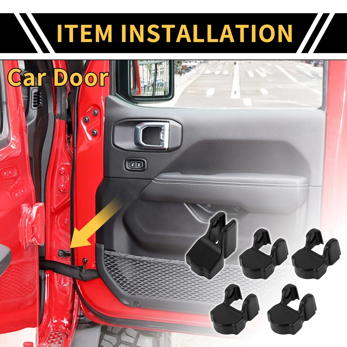 Door Limiting Cover Trim for Jeep Wrangler JL JLU (2018-2024) Black