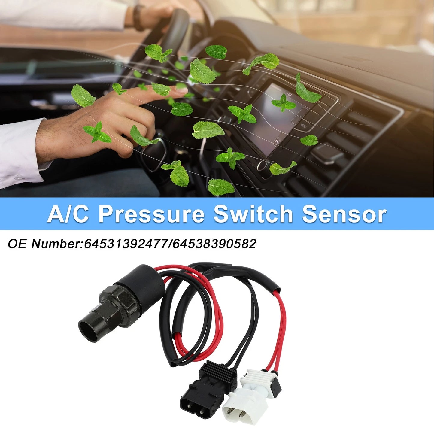 A/C Pressure Switch Sensor for BMW 318i Base 1.8L (1992-1995) 1 x Pcs