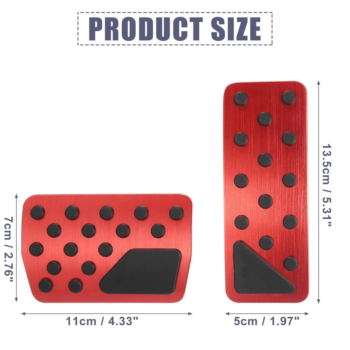 Car Brake Pedal Pad & Gas Accelerator Pedal Cover for Jeep (2011-2021) Red