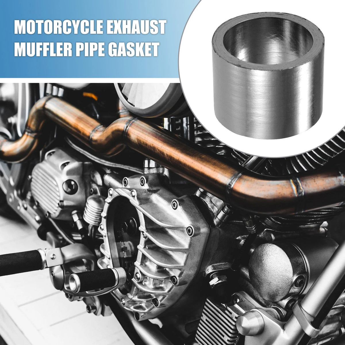 2 x Exhaust Muffler Pipe Gasket 48mm OD Seal Silencer Connector for Motorcycle