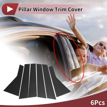 Black Carbon Fiber Door Pillar Window Trim for Nissan X-Trail/Rogue (2021-2022)