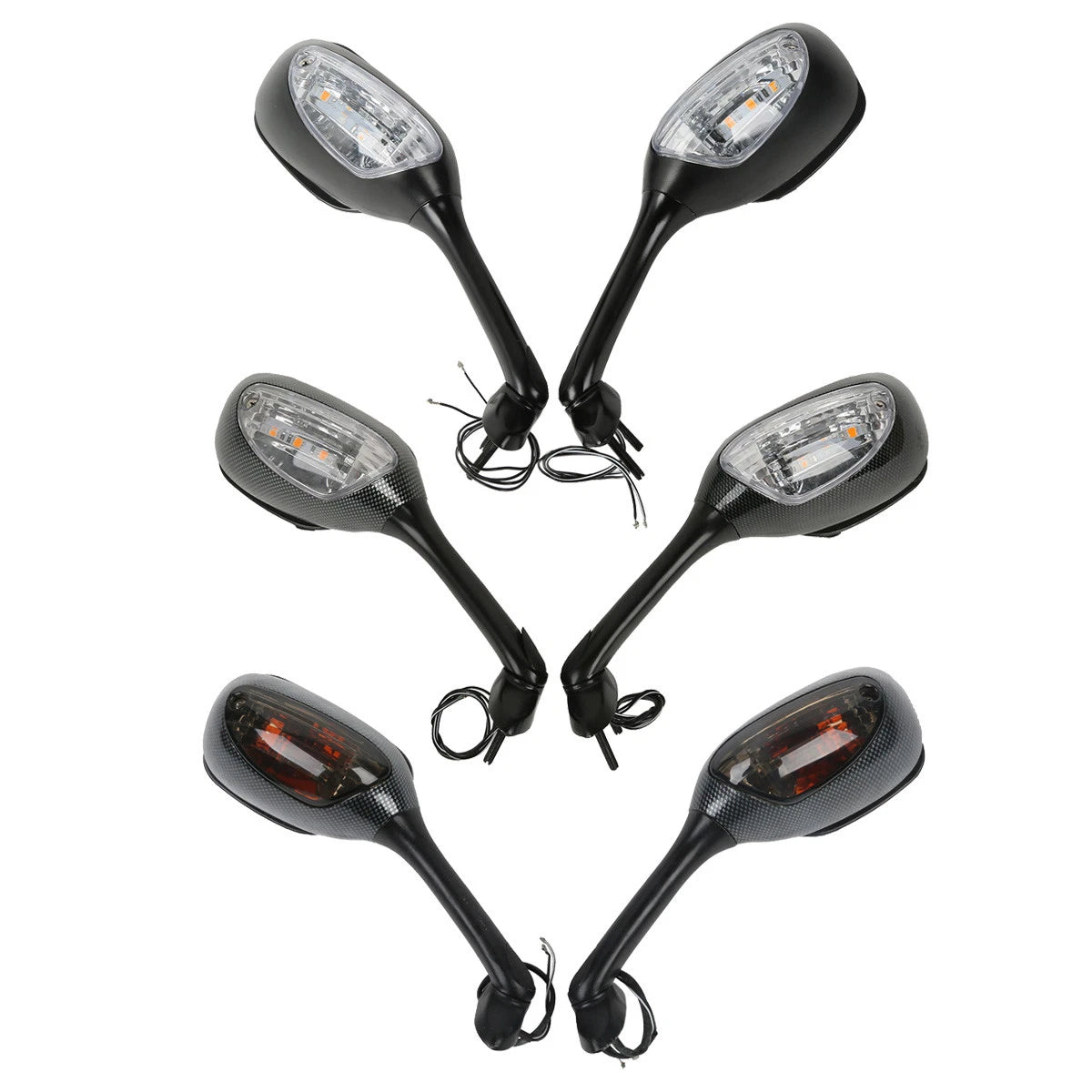Clear/Smoke Turn Signal Rearview Mirrors for Suzuki GSXR600 GSXR750 (2006-2025)