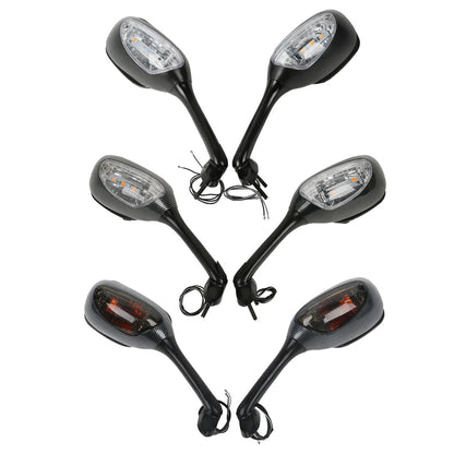 Clear/Smoke Turn Signal Rearview Mirrors for Suzuki GSXR600 GSXR750 (2006-2025)