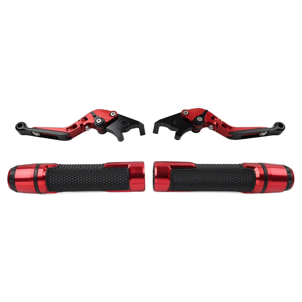 Red Extendable Brake Clutch Levers & Handlebar Grips for Benelli BN302S (2015-2020)