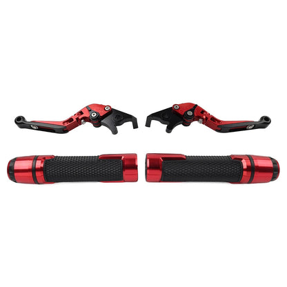Red Extendable Brake Clutch Levers & Handlebar Grips for Benelli BN302S (2015-2020)