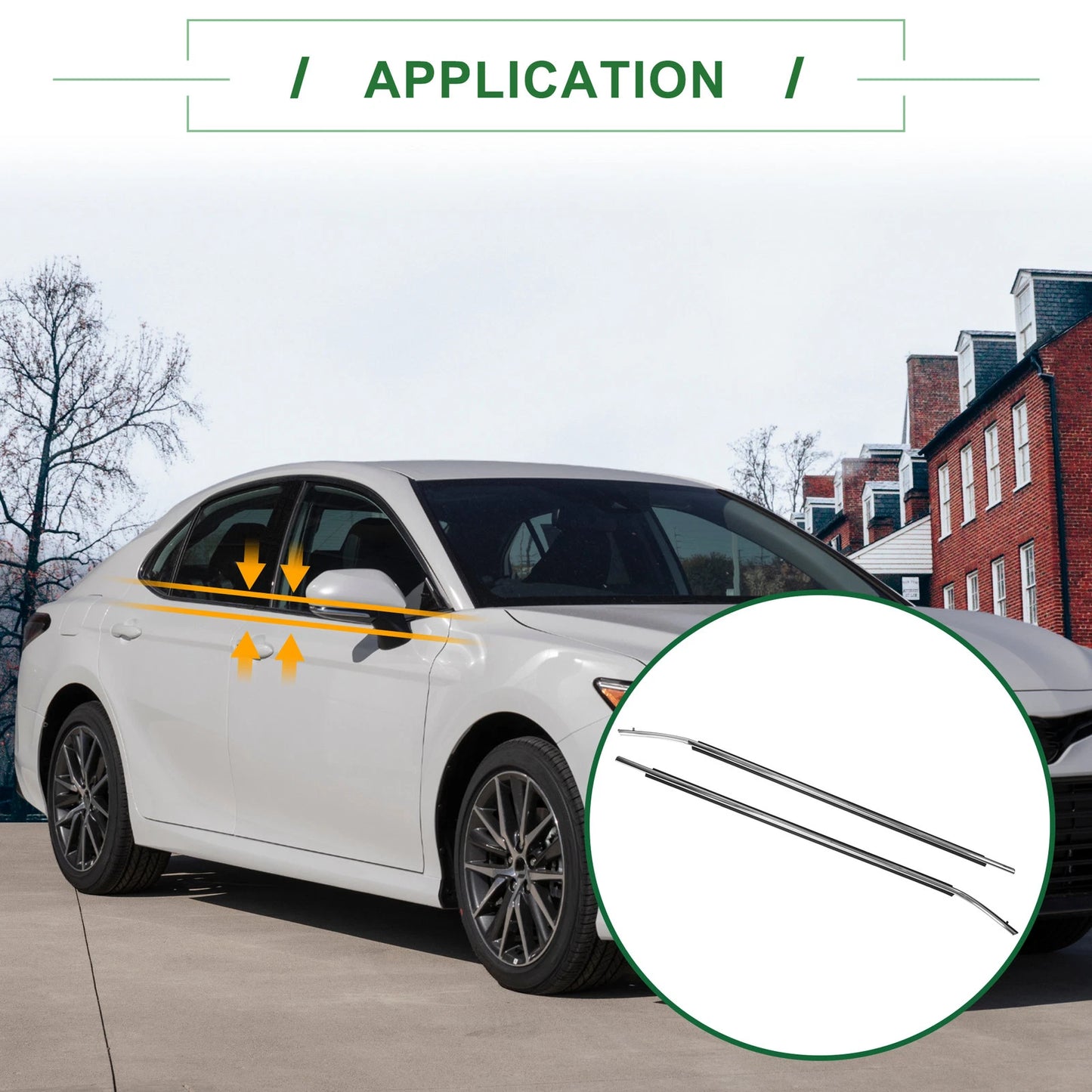 Front Left & Right Weatherstrip Window Seals for Toyota Camry (2012-2014)