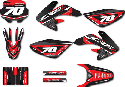 Custom Graphics Full Kit for Honda CRF70 (2003-2012) Collide Style Stickers