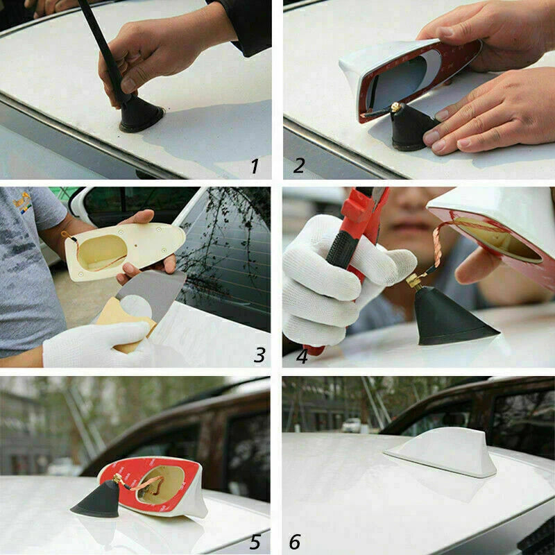 Shark Fin Roof Antenna for Universal Cars - Black FM/AM Radio Antenna